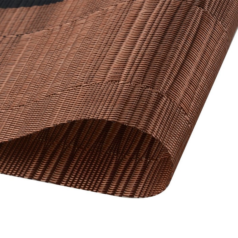 SHACOS Placemats Set of 4 Woven Vinyl Table Mats Place Mats for Dining Table Heat Resistant Wipe Clean (4, Ombre Coffee Black) - Image 5